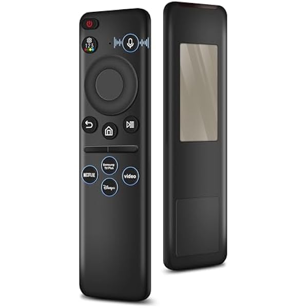 Replacement Solar Voice Remote Control for Samsung Smart TV, with Rechargeable Solarcell, USB-C Charging, Compatible with Neo QLED, 8K, The Frame and Crystal UHD Series