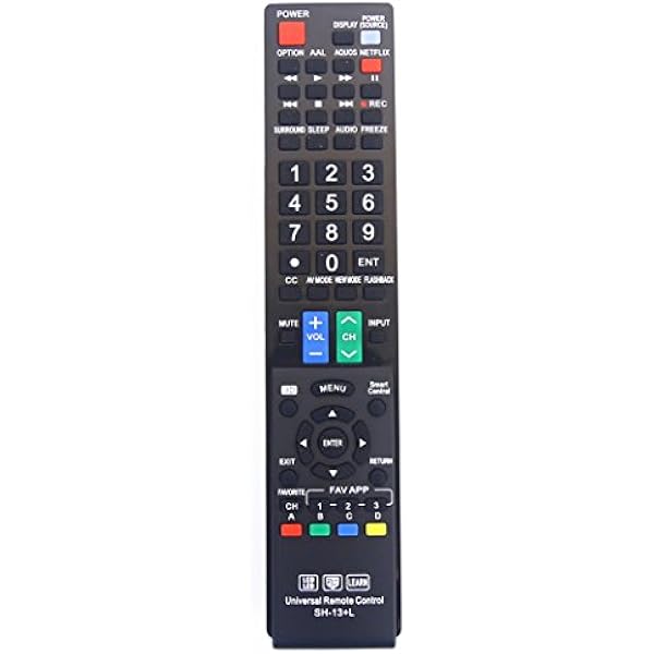 Sharp GB004WJSA Universal Remote Control for All Sharp Brand TV, Smart TV - 1 Year Warranty