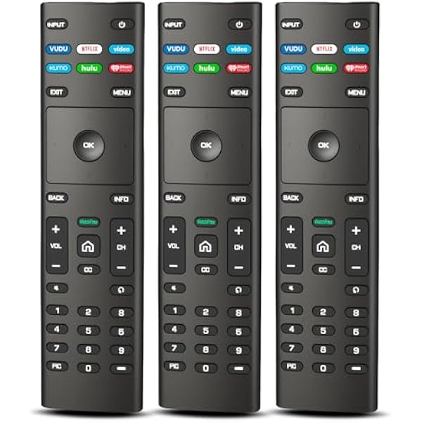 (Pack of 3) Replacement Remote Control for VIZIO Smart TV, Compatible with D/E/M/P/V/PX Series